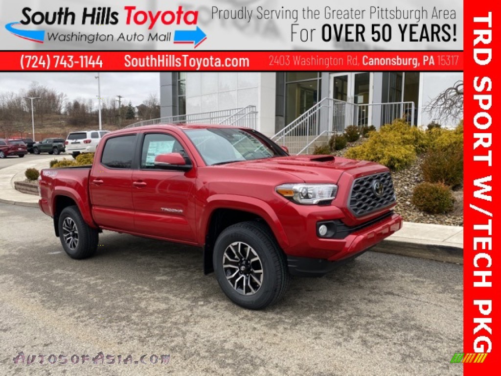 2021 Tacoma TRD Sport Double Cab 4x4 - Barcelona Red Metallic / TRD Cement/Black photo #1