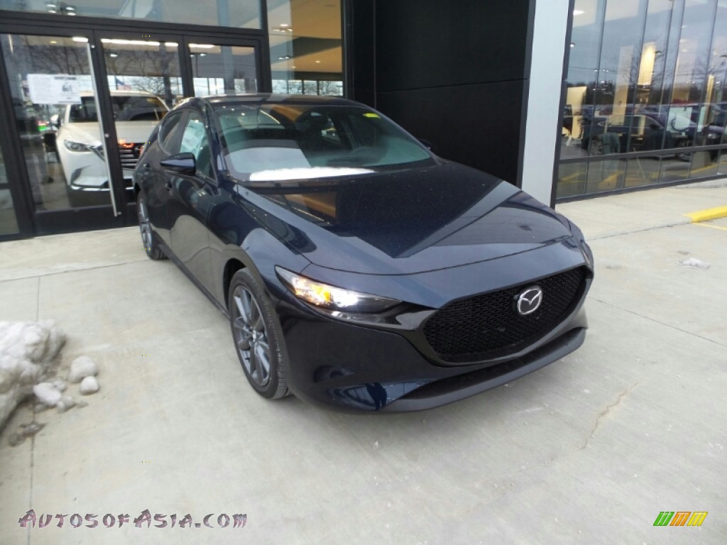 Deep Crystal Blue Mica / Black Mazda Mazda3 Preferred Hatchback AWD