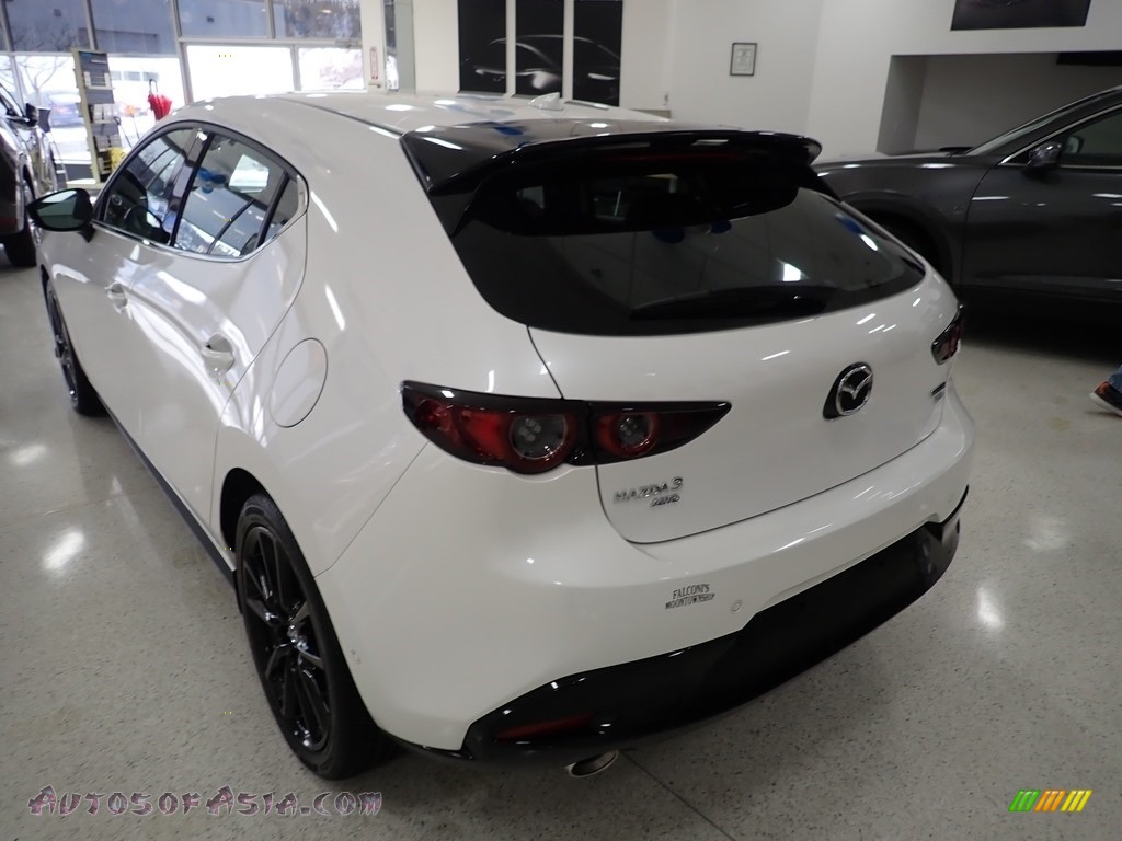 2021 Mazda3 Premium Plus Hatchback AWD - Snowflake White Pearl Mica / Red photo #2