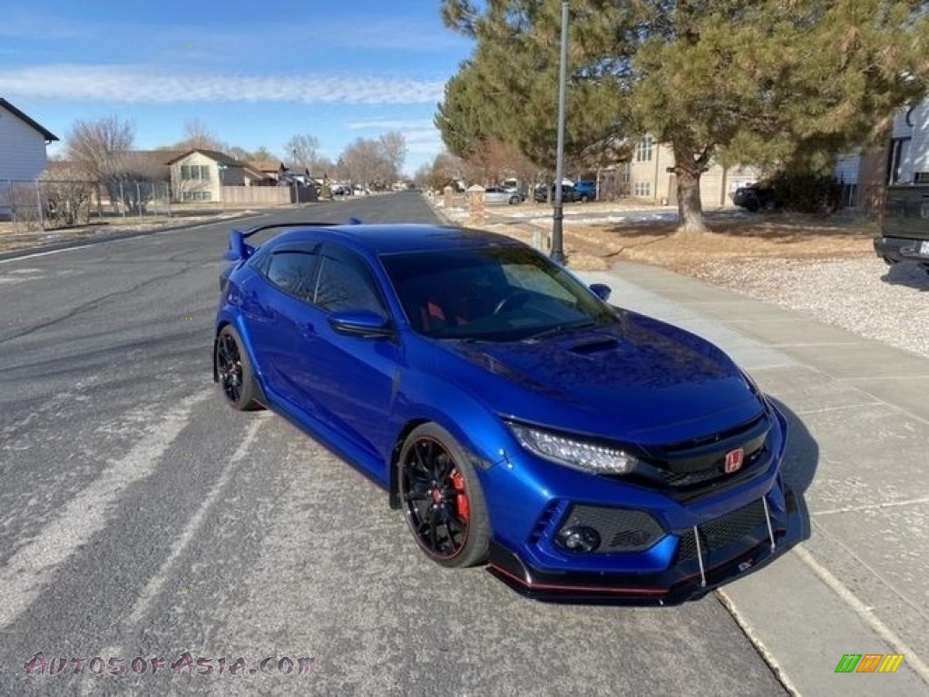 2019 Civic Type R - Agean Blue Metallic / Black/Red photo #17