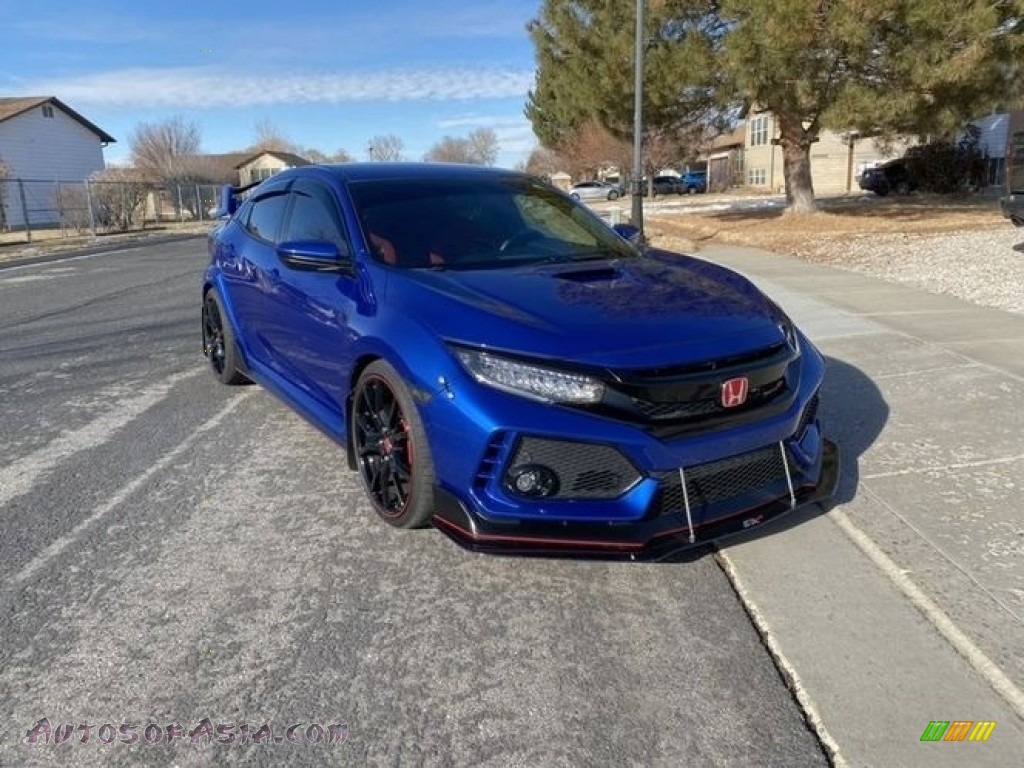 2019 Civic Type R - Agean Blue Metallic / Black/Red photo #19