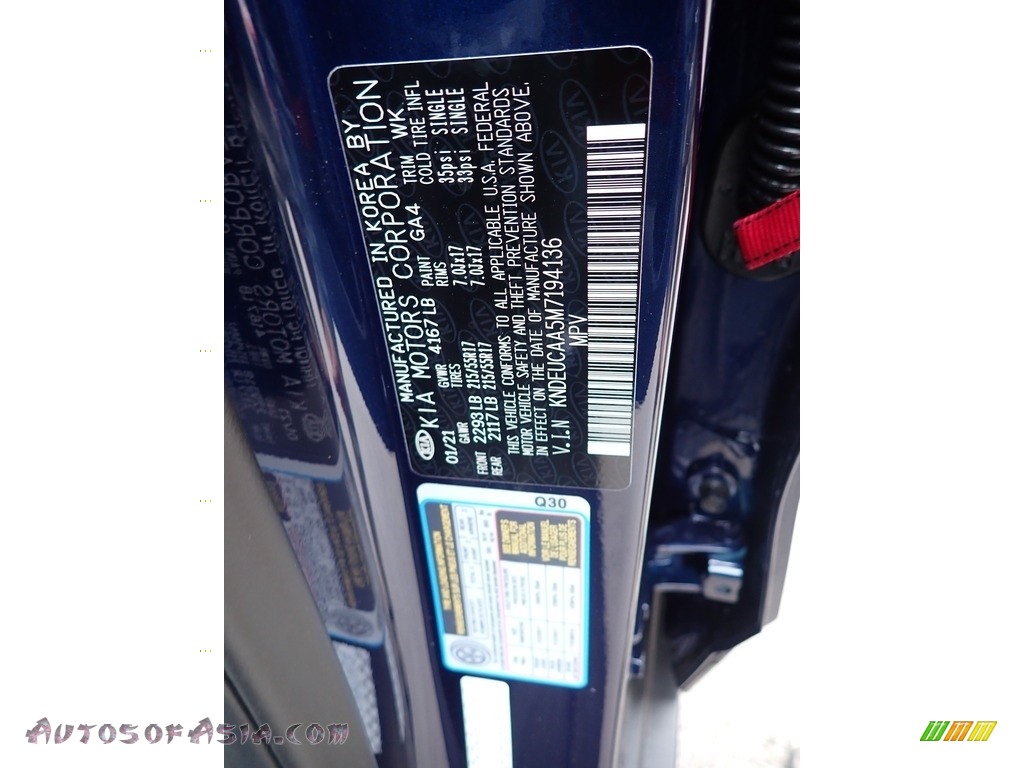 2021 Seltos S AWD - Neptune Blue / Black photo #18