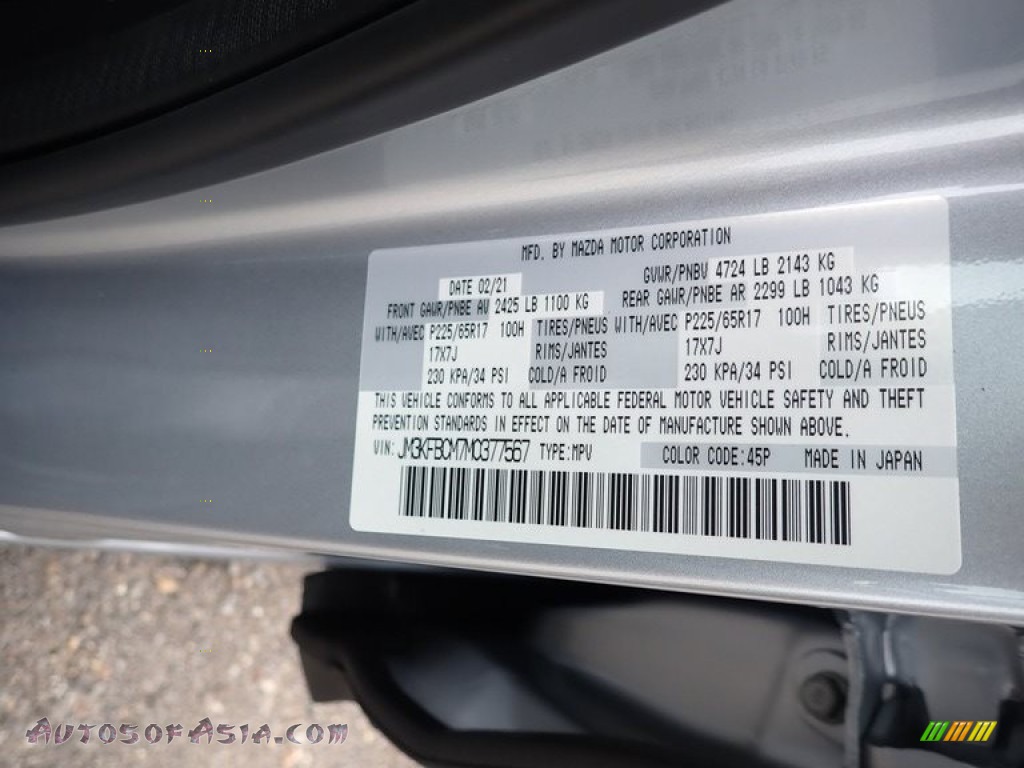 2021 CX-5 Touring AWD - Sonic Silver Metallic / Black photo #12