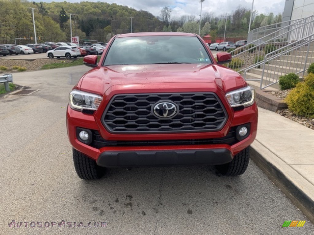 2021 Tacoma TRD Off Road Double Cab 4x4 - Barcelona Red Metallic / TRD Cement/Black photo #11