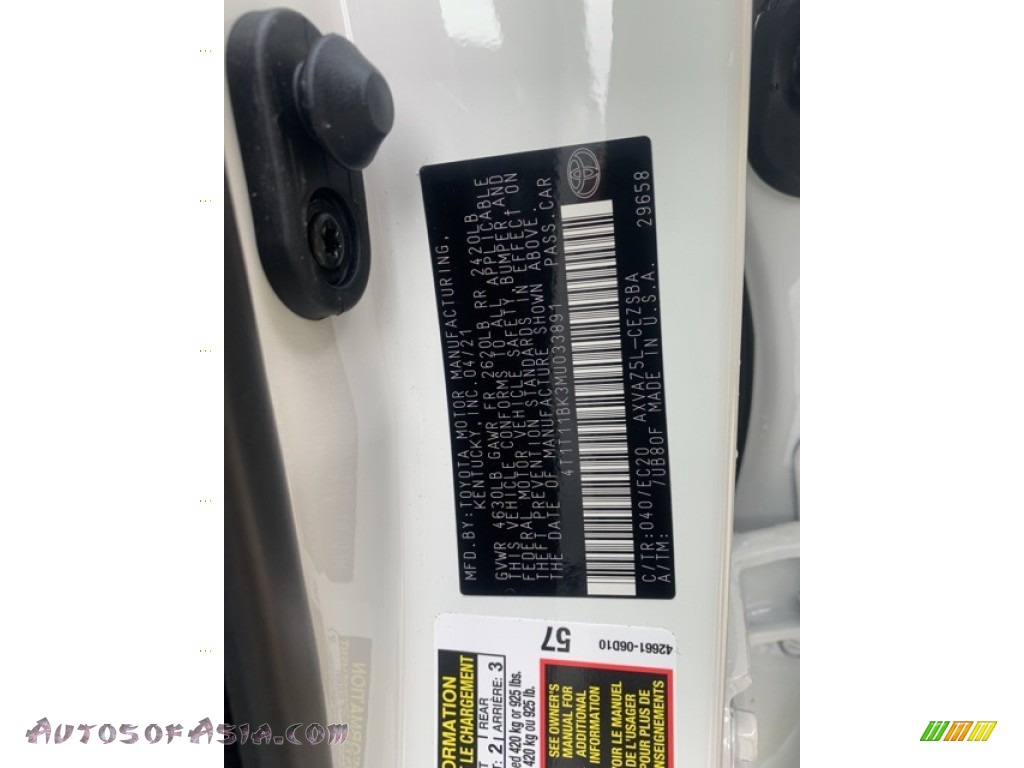 2021 Camry SE Nightshade AWD - Super White / Black photo #28