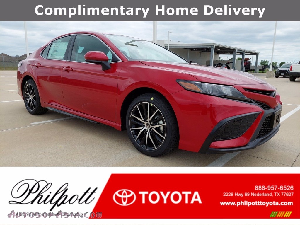 Supersonic Red / Black Toyota Camry SE
