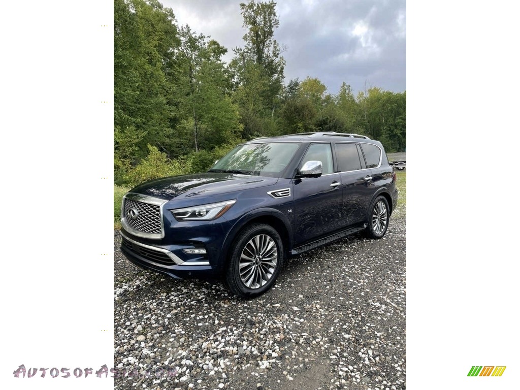 2019 QX80 Luxe - Hermosa Blue / Saddle Brown photo #1