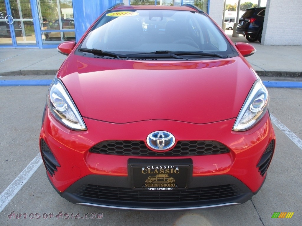 2018 Prius c Two - Absolutely Red / Gray/Dark Gray Two-Tone photo #2