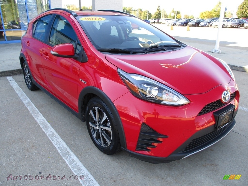 2018 Prius c Two - Absolutely Red / Gray/Dark Gray Two-Tone photo #3