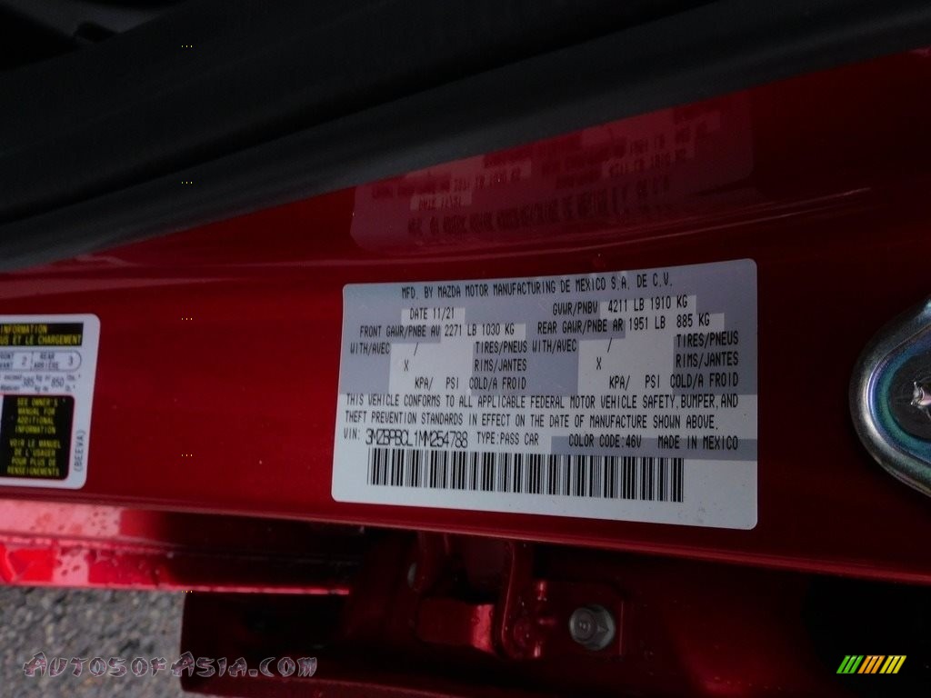 2021 Mazda3 Preferred Sedan AWD - Soul Red Crystal Metallic / Black photo #20