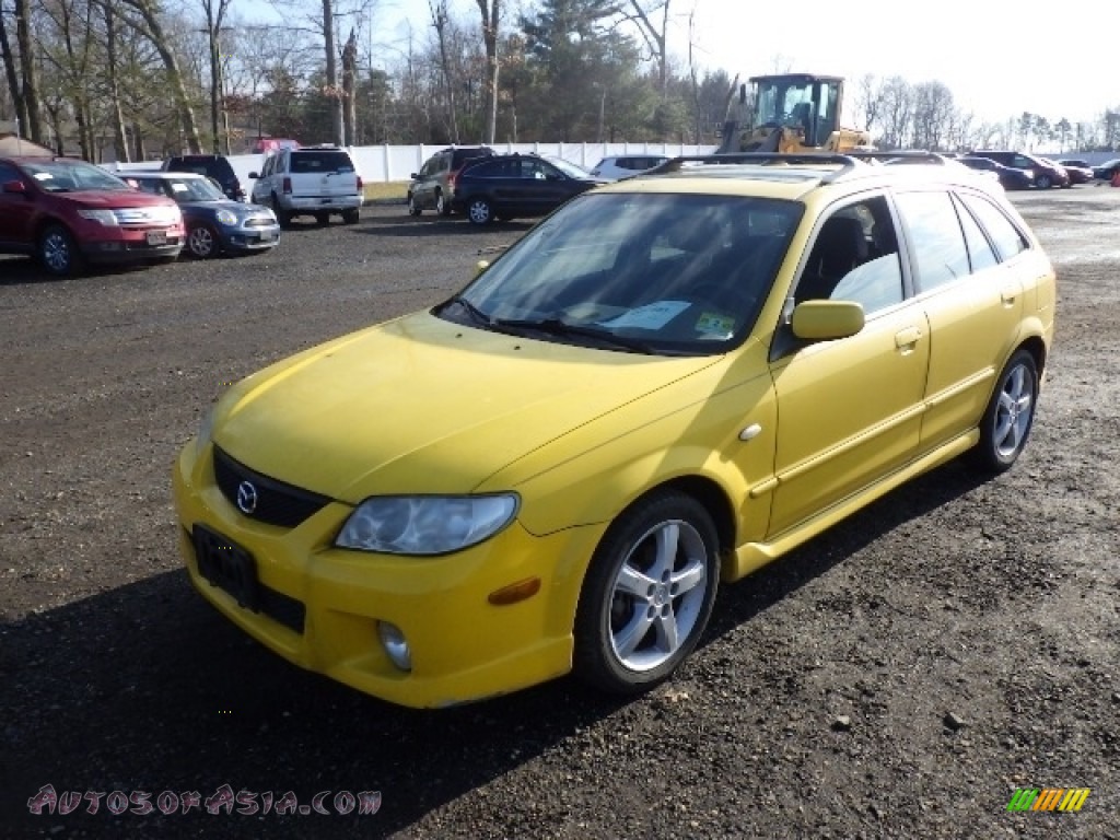 Vivid Yellow / Off Black Mazda Protege 5 Wagon