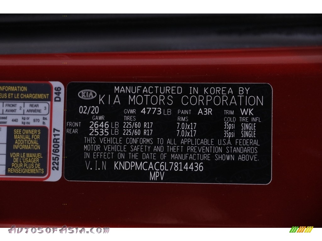 2020 Sportage LX AWD - Hyper Red / Black photo #20