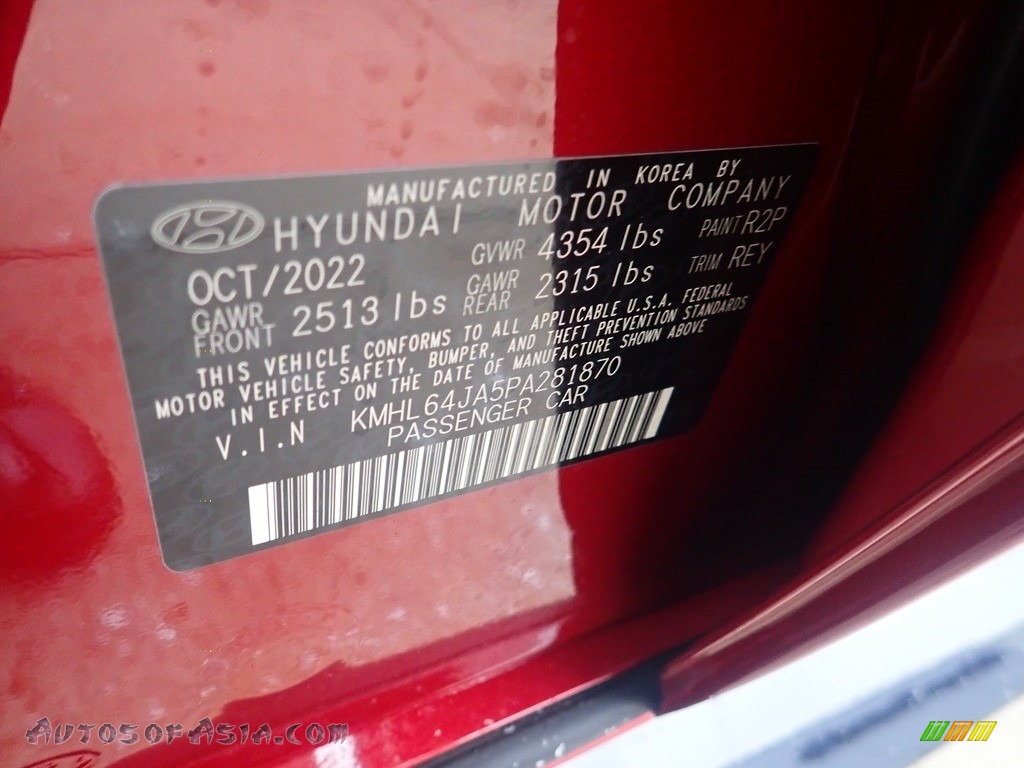 2023 Sonata SEL - Ultimate Red / Medium Gray photo #18