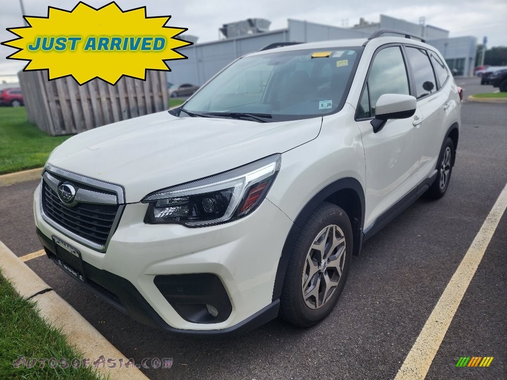 2021 Forester 2.5i Premium - Crystal White Pearl / Gray photo #1