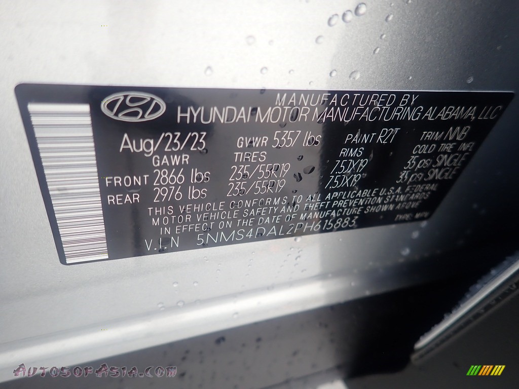 2023 Santa Fe Limited AWD - Shimmering Silver Pearl / Black photo #18