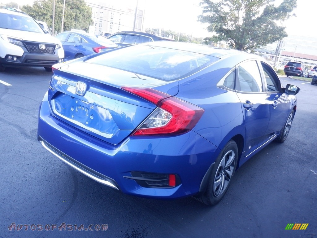2020 Civic LX Sedan - Aegean Blue Metallic / Black photo #5