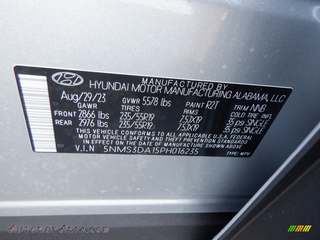 2023 Santa Fe Hybrid SEL Premium AWD - Shimmering Silver / Black photo #34