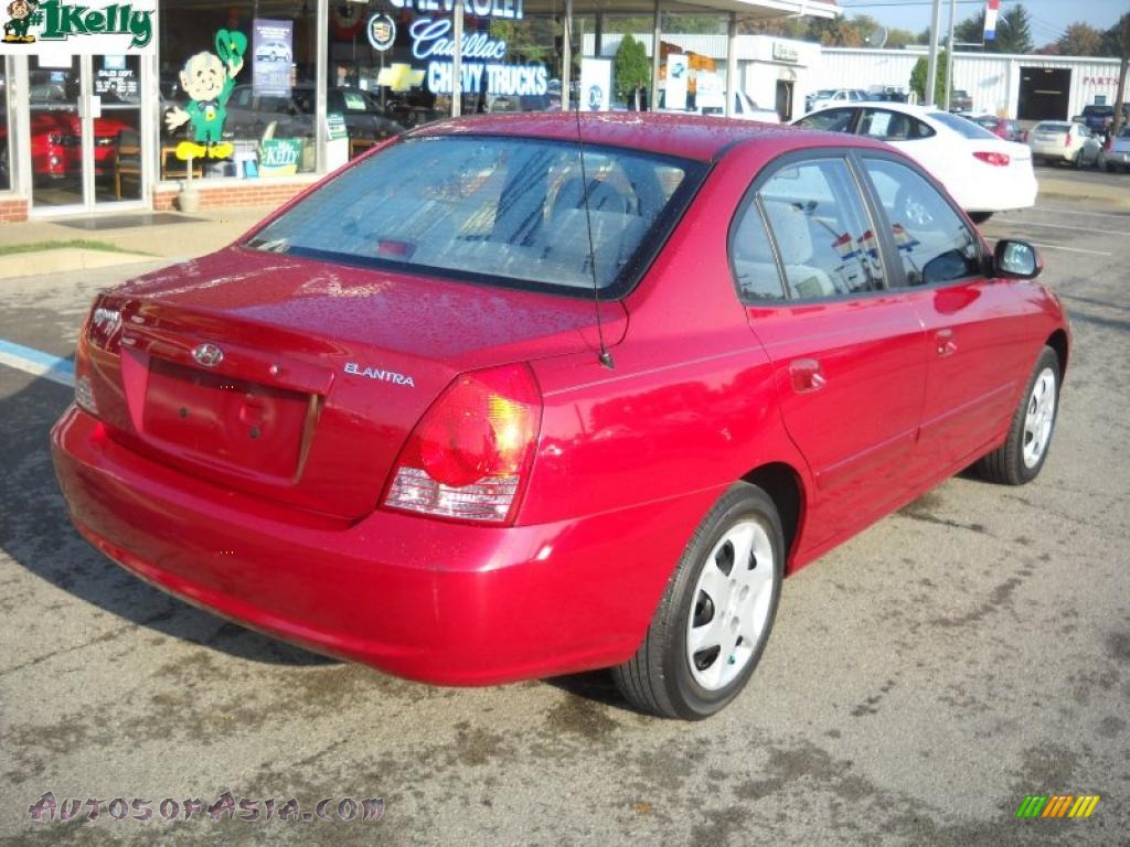 2004 Elantra GLS Sedan - Crimson Dark Red / Dark Gray photo #3