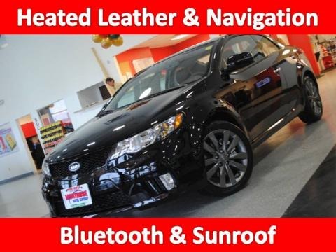 Ebony Black 2011 Kia Forte Koup SX. Ebony Black Black Sport