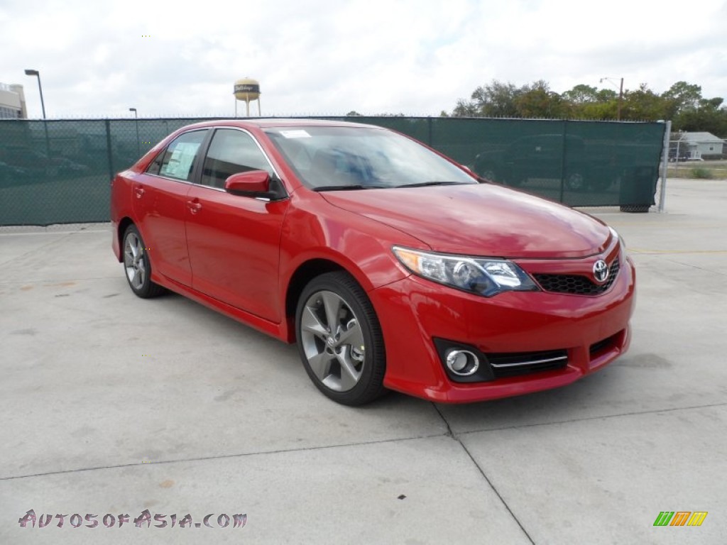 2012 Camry SE V6 - Barcelona Red Metallic / Black/Ash photo #1