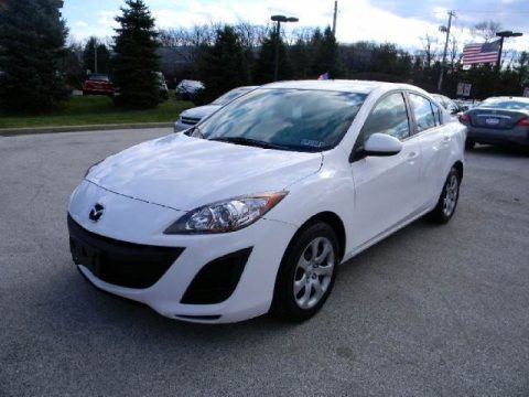 Crystal White Pearl Mica 2010 Mazda MAZDA3 i Sport 4 Door