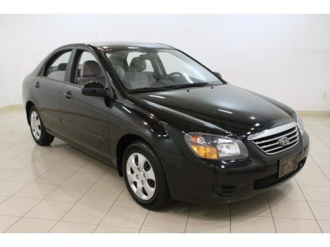 Ebony Black 2009 Kia Spectra EX Sedan