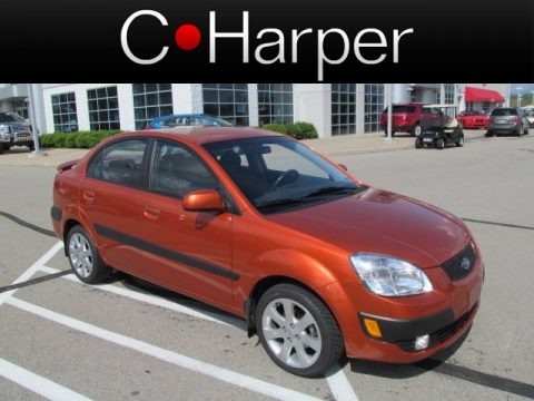 Sunset Orange 2008 Kia Rio LX Sedan