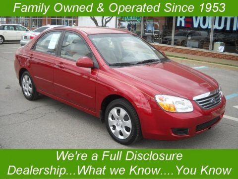 Spicy Red 2008 Kia Spectra EX Sedan