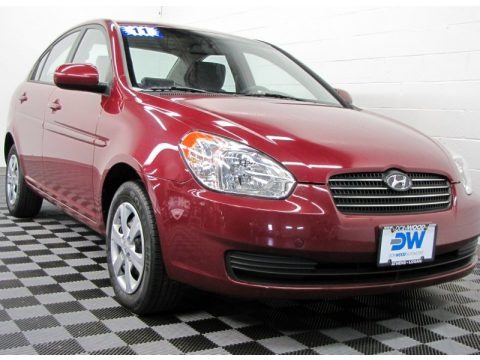 Wine Red Pearl 2011 Hyundai Accent GLS 4 Door