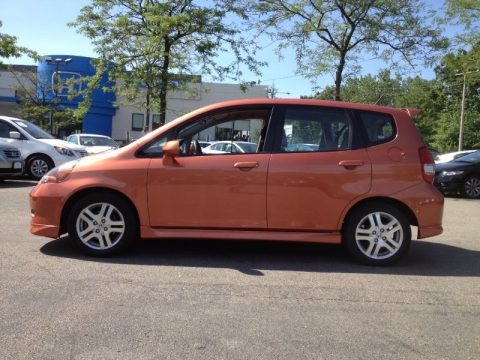 Blaze Orange Metallic 2008 Honda Fit Sport