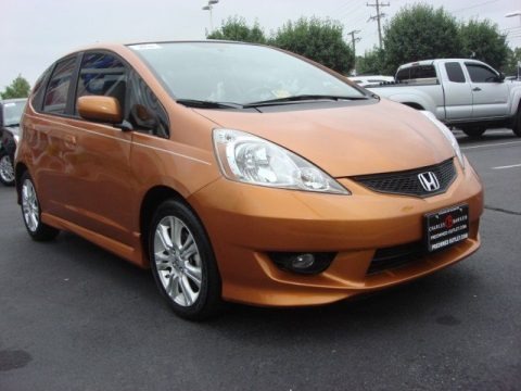 Orange Revolution Metallic 2011 Honda Fit Sport