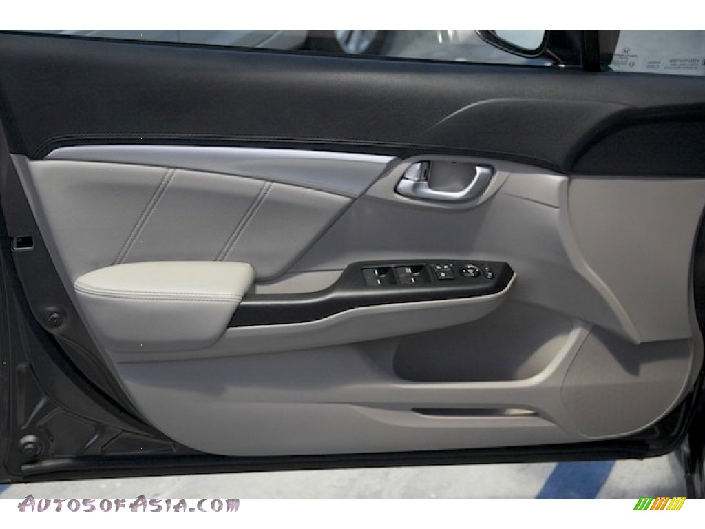 2013 Civic EX-L Sedan - Polished Metal Metallic / Gray photo #20