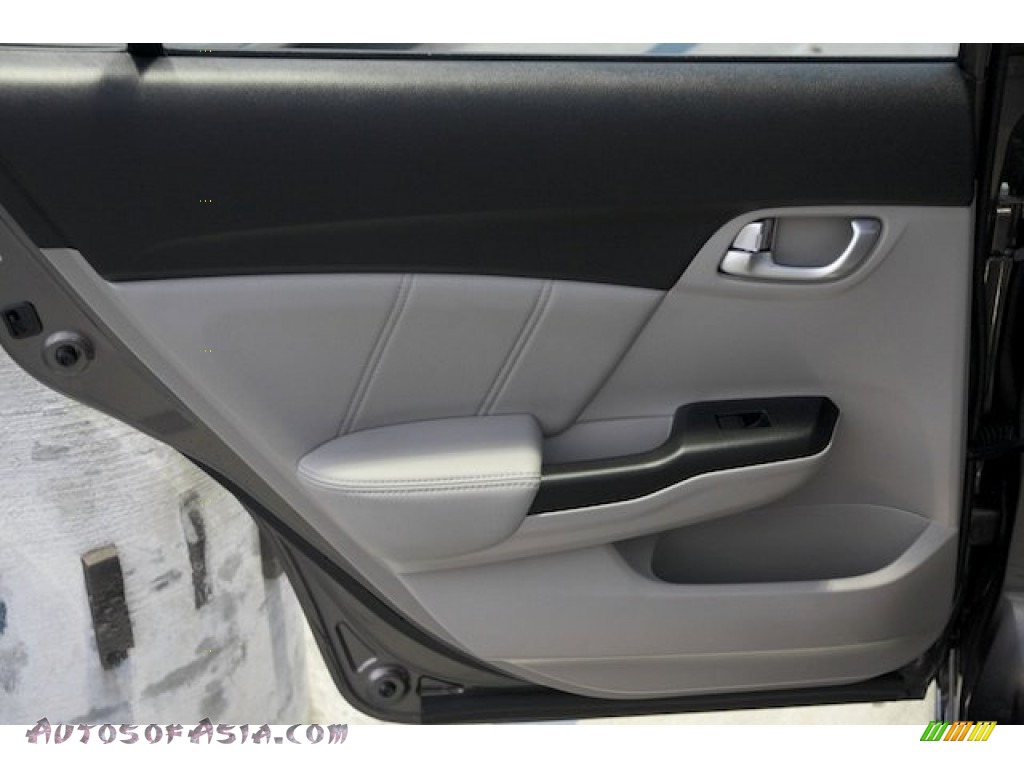 2013 Civic EX-L Sedan - Polished Metal Metallic / Gray photo #21