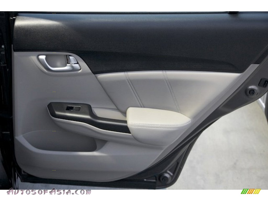 2013 Civic EX-L Sedan - Polished Metal Metallic / Gray photo #22