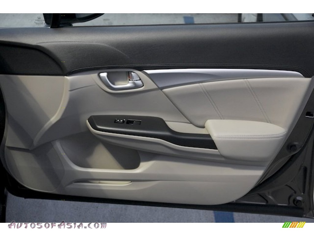 2013 Civic EX-L Sedan - Polished Metal Metallic / Gray photo #23