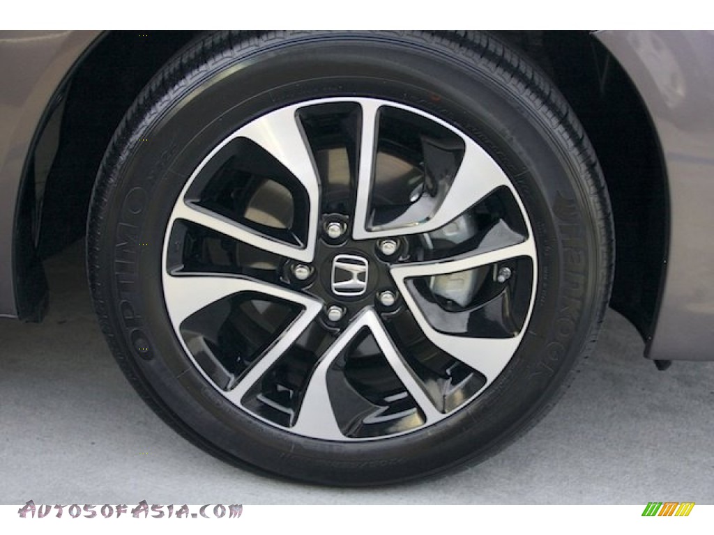 2013 Civic EX-L Sedan - Polished Metal Metallic / Gray photo #28