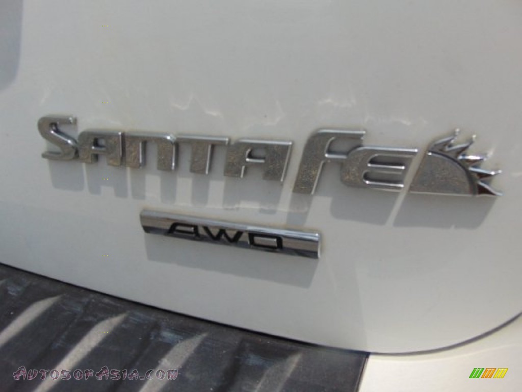2008 Santa Fe SE 4WD - Powder White Pearl / Beige photo #8