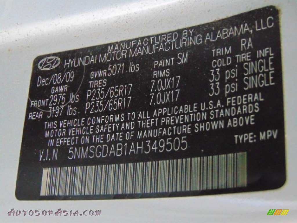 2010 Santa Fe GLS 4WD - Radiant Silver / Gray photo #19