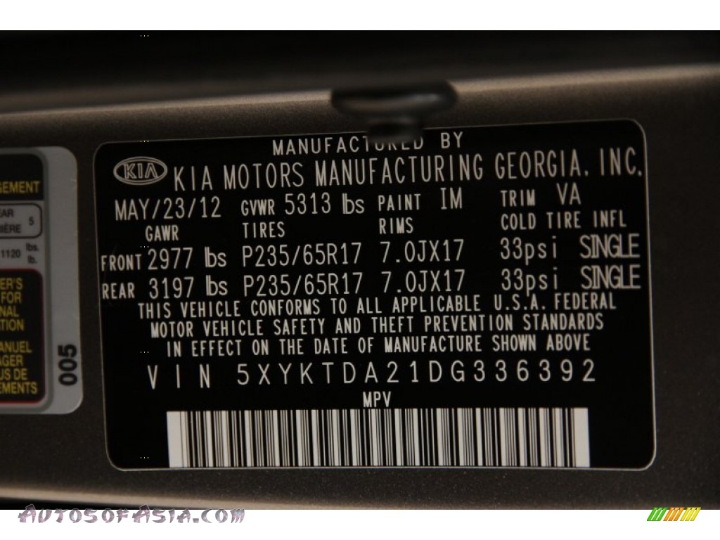 2013 Sorento LX V6 AWD - Titanium Silver / Black photo #15